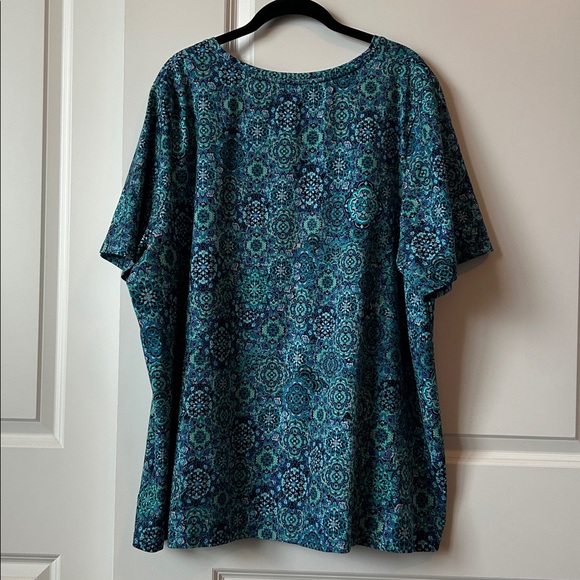 Catherines Navy and Teal Top 2x - Picture 4 of 7